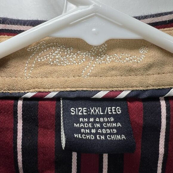 Vintage Phat Farm Button Up Shirt Mens XXL 2XL Red Striped Logo AOP French Cuff - Picture 9 of 13